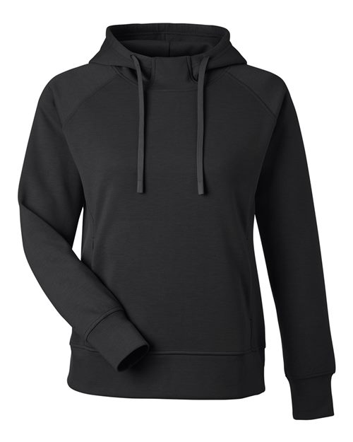 J. America 8753 Women's Apex Fleece Hooded Sweatshirt - Black - front