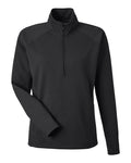 J. America 8754 Women's Apex Fleece Quarter-Zip Pullover - Black - front