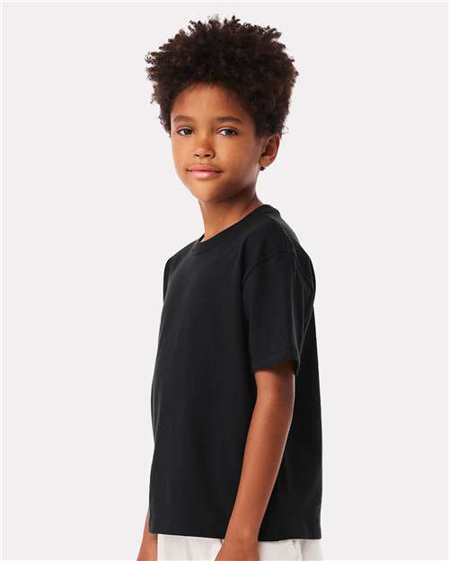 BELLA + CANVAS 3010Y Youth 6 oz. Heavyweight Tee - Black - model side