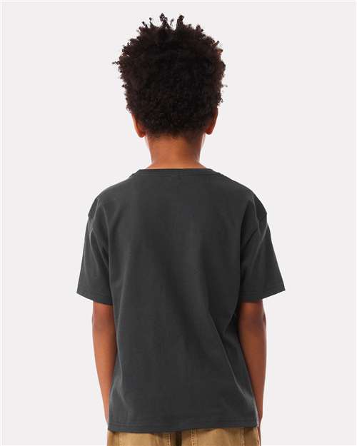 BELLA + CANVAS 3010Y Youth 6 oz. Heavyweight Tee - Dark Grey - model back