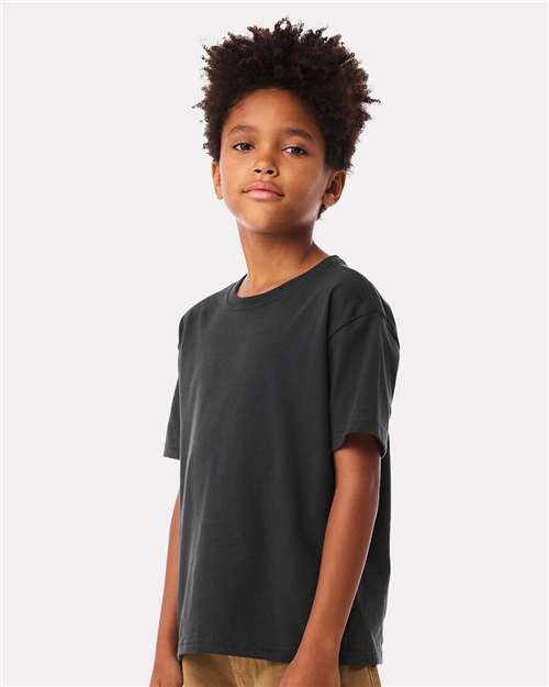 BELLA + CANVAS 3010Y Youth 6 oz. Heavyweight Tee - Dark Grey - model side