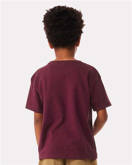 BELLA + CANVAS 3010Y Youth 6 oz. Heavyweight Tee - Maroon - model back