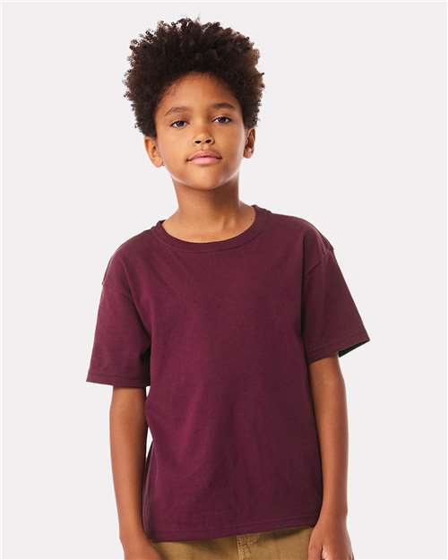 BELLA + CANVAS 3010Y Youth 6 oz. Heavyweight Tee - Maroon - model front