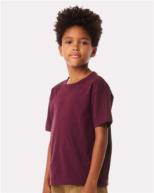 BELLA + CANVAS 3010Y Youth 6 oz. Heavyweight Tee - Maroon - model side