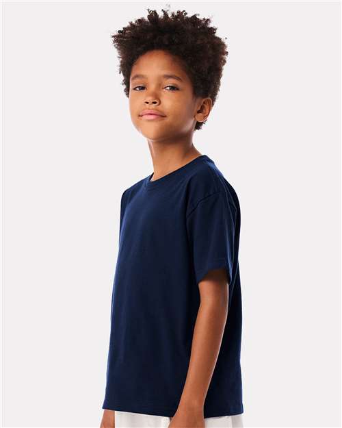 BELLA + CANVAS 3010Y Youth 6 oz. Heavyweight Tee - Navy - model side