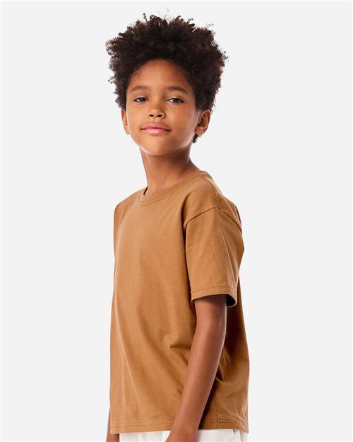 BELLA + CANVAS 3010Y Youth 6 oz. Heavyweight Tee - Toast - model side