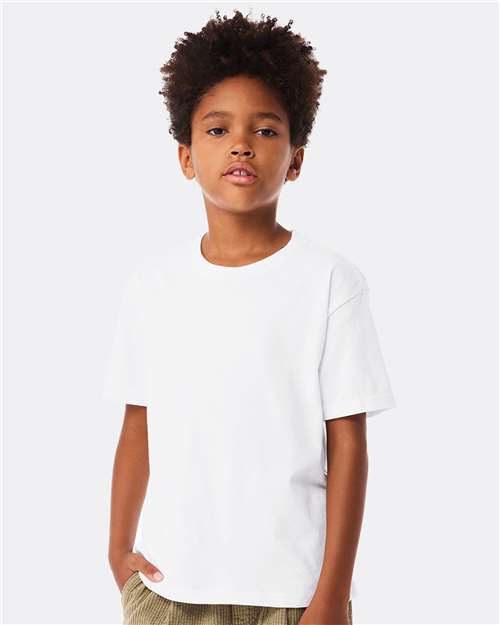 BELLA + CANVAS 3010Y Youth 6 oz. Heavyweight Tee - White - model front