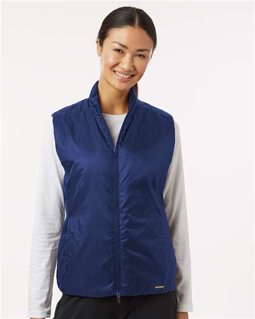 Jaanuu W60004 Women's Phantom Insulated Vest - Navy Blue - model front
