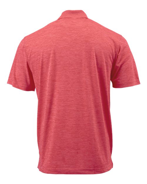 Paragon 130 Men's Dakota Striated Heather Polo - Crimson Heather - back