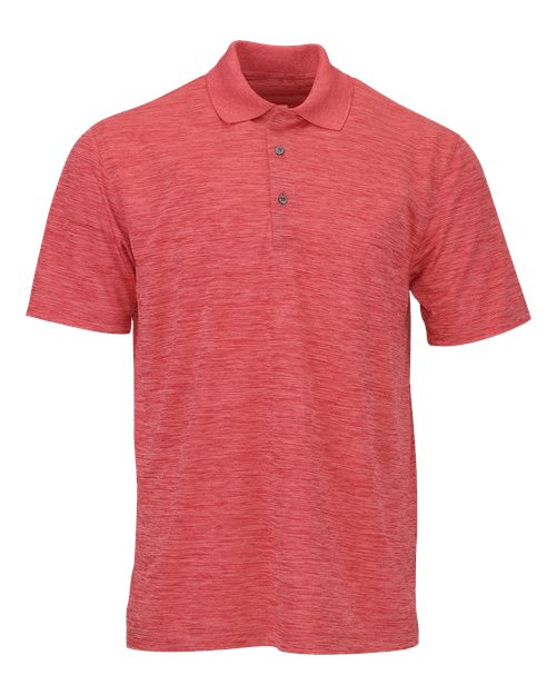 Paragon 130 Men's Dakota Striated Heather Polo - Crimson Heather - front