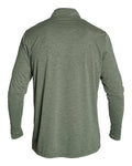 ANETIK MVQTRL9 Men's Low Pro Quarter-Zip Pullover - Dark Olive Heathered - back
