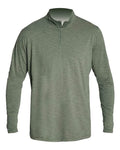 ANETIK MVQTRL9 Men's Low Pro Quarter-Zip Pullover - Dark Olive Heathered - front