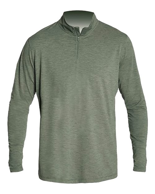 ANETIK MVQTRL9 Men's Low Pro Quarter-Zip Pullover - Dark Olive Heathered - front