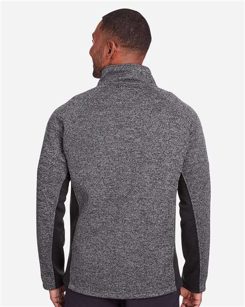 Spyder 187330 Constant Full-Zip Sweater Fleece Jacket - Black Heather/ Black - model back