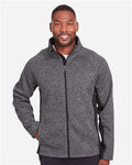 Spyder 187330 Constant Full-Zip Sweater Fleece Jacket - Black Heather/ Black - model front