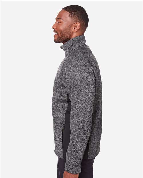 Spyder 187330 Constant Full-Zip Sweater Fleece Jacket - Black Heather/ Black - model side