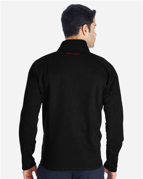 Spyder 187330 Constant Full-Zip Sweater Fleece Jacket - Black/ Red - model back