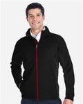 Spyder 187330 Constant Full-Zip Sweater Fleece Jacket - Black/ Red - model front