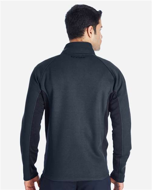 Spyder 187330 Constant Full-Zip Sweater Fleece Jacket - Frontier/ Black - model back
