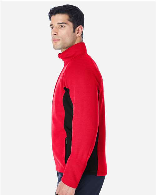 Spyder 187330 Constant Full-Zip Sweater Fleece Jacket - Red/ Black - model side