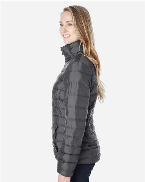 Spyder 187336 Women's Insulated Puffer Jacket - Polar/ Alloy - model side