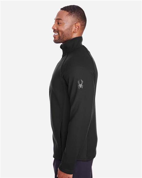 Spyder S16561 Men's Constant Half-Zip Sweater Fleece Pullover - Black - model side