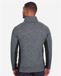 Spyder S16561 Men's Constant Half-Zip Sweater Fleece Pullover - Black Heather/ Black - model back