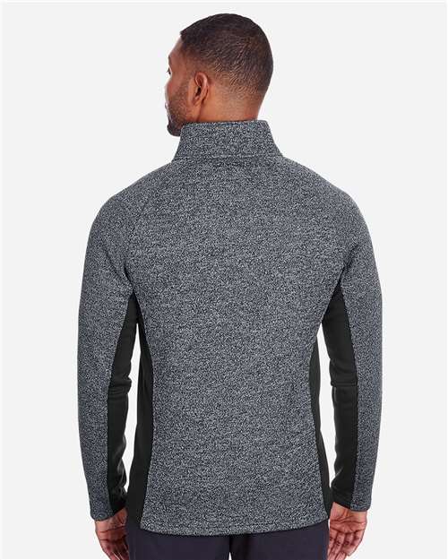 Spyder S16561 Men's Constant Half-Zip Sweater Fleece Pullover - Black Heather/ Black - model back