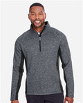 Spyder S16561 Men's Constant Half-Zip Sweater Fleece Pullover - Black Heather/ Black - model front