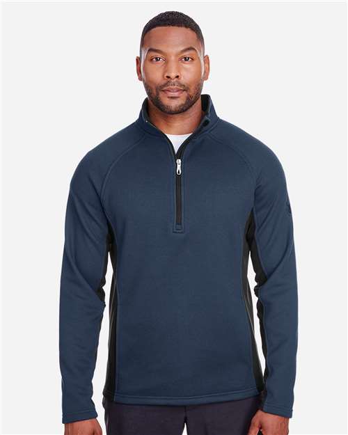 Spyder S16561 Men's Constant Half-Zip Sweater Fleece Pullover - Frontier/ Black - model front
