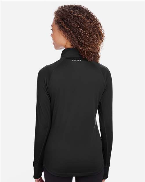 Spyder S16798 Women's Freestyle Half-Zip Pullover - Black - model back