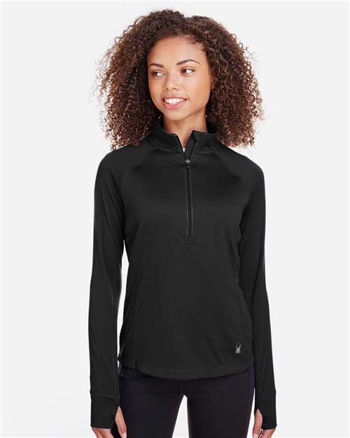 Spyder S16798 Women's Freestyle Half-Zip Pullover - Black - model front