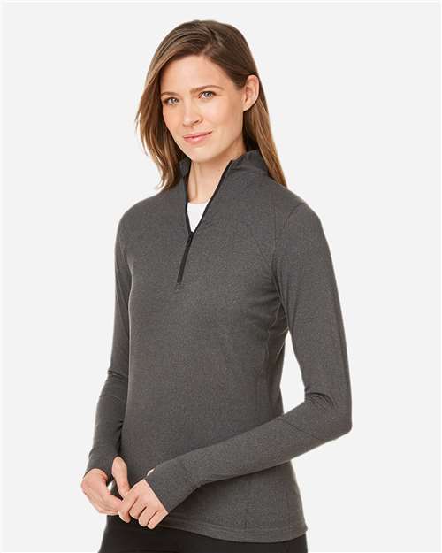 Spyder S17917 Women's Spyre Quarter-Zip Pullover - Black Frost - model side