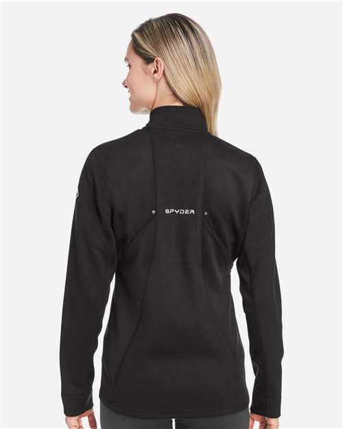 Spyder S18092 Women's Constant Canyon Quarter-Zip Pullover - Black - model back