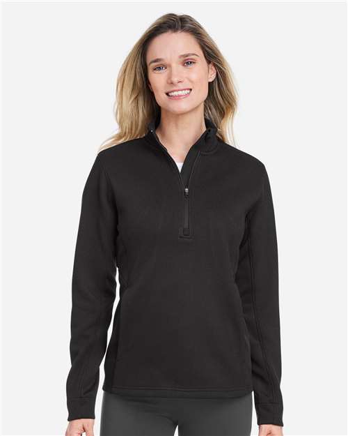 Spyder S18092 Women's Constant Canyon Quarter-Zip Pullover - Black - model front