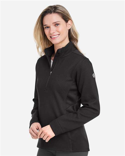 Spyder S18092 Women's Constant Canyon Quarter-Zip Pullover - Black - model side