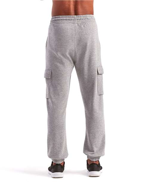 TriDri TD604 Unisex Riley Cargo Joggers - Heather Grey - model back