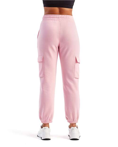 TriDri TD604 Unisex Riley Cargo Joggers - Light Pink - model back