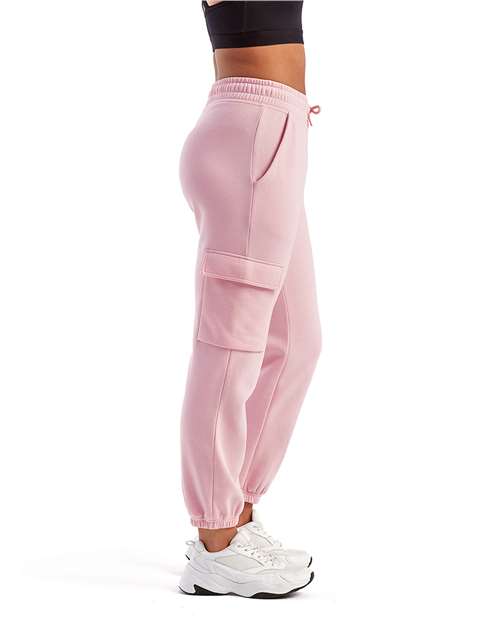 TriDri TD604 Unisex Riley Cargo Joggers - Light Pink - model side