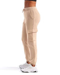 TriDri TD604 Unisex Riley Cargo Joggers - Nude - model side
