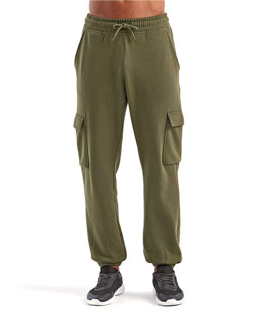 TriDri TD604 Unisex Riley Cargo Joggers - Olive - model front
