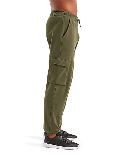 TriDri TD604 Unisex Riley Cargo Joggers - Olive - model side
