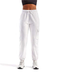 TriDri TD604 Unisex Riley Cargo Joggers - White - model front