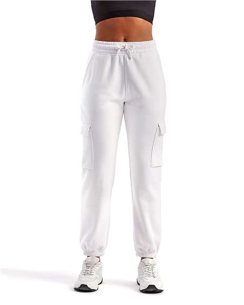 TriDri TD604 Unisex Riley Cargo Joggers - White - model front