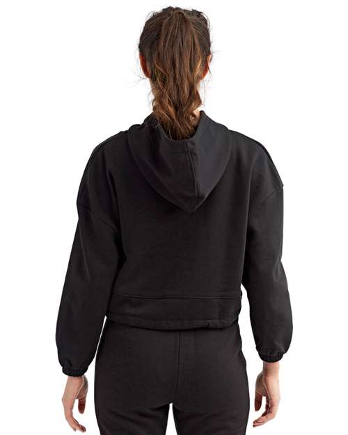 TriDri TD085 Women's Cropped Maria Hooded Sweatshirt - Black - model back
