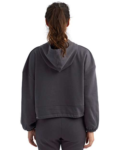 TriDri TD085 Women's Cropped Maria Hooded Sweatshirt - Charcoal - model back