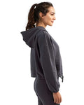 TriDri TD085 Women's Cropped Maria Hooded Sweatshirt - Charcoal - model side