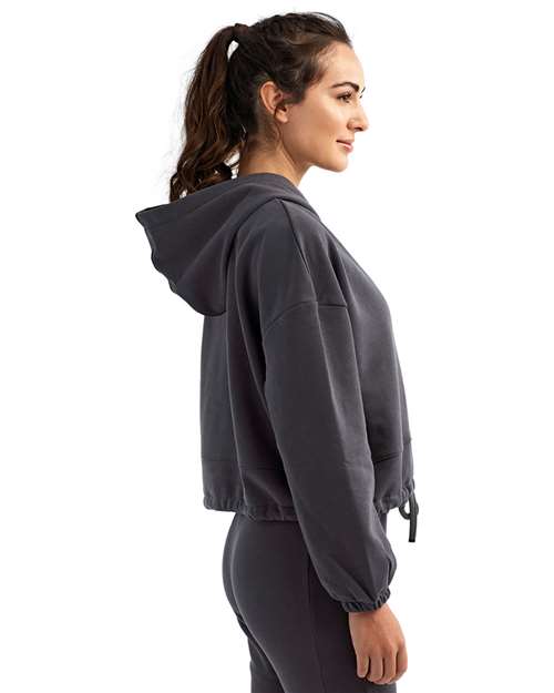 TriDri TD085 Women's Cropped Maria Hooded Sweatshirt - Charcoal - model side