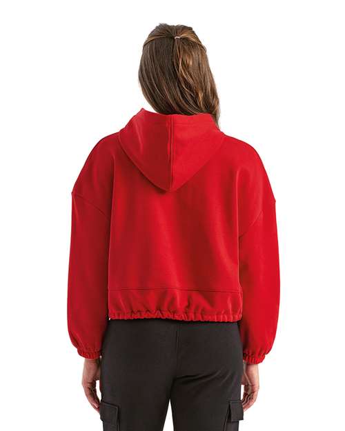 TriDri TD085 Women's Cropped Maria Hooded Sweatshirt - Fire Red - model back