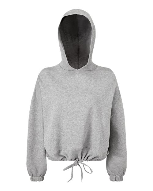 Women's Cropped Maria Hooded Sweatshirt in Heather Grey